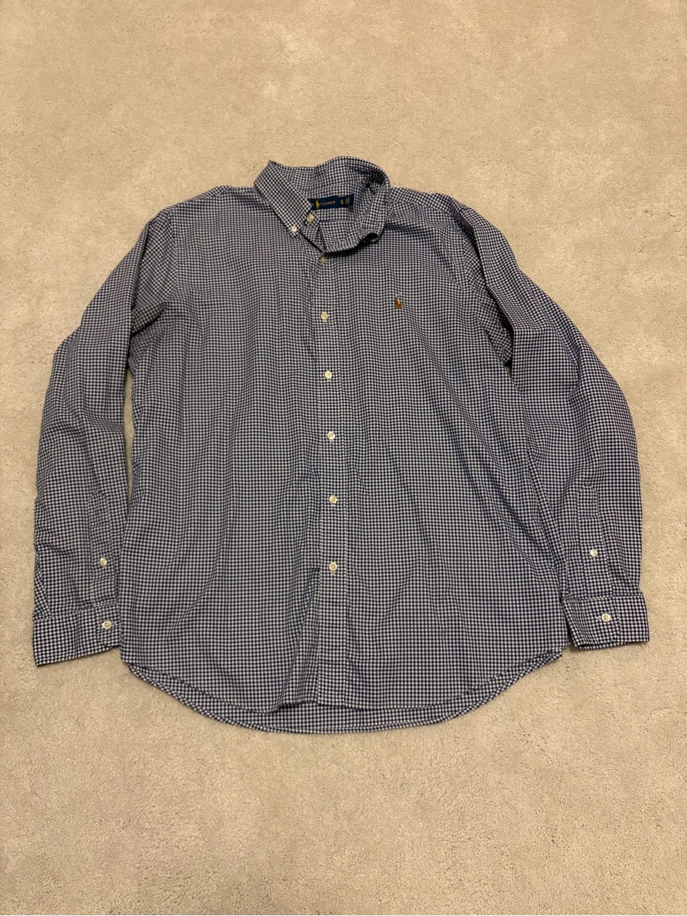 Polo by Ralph Lauren Men’s Blue Gingham Button-Down Shirt XL Classic Fit